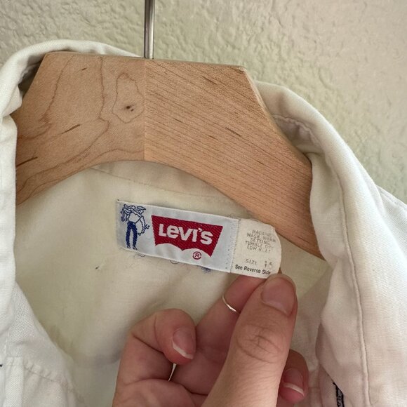 Vintage Levi's Saddleman Tag Orange Tab White Cotton Shirt Size Small - Picture 2 of 5